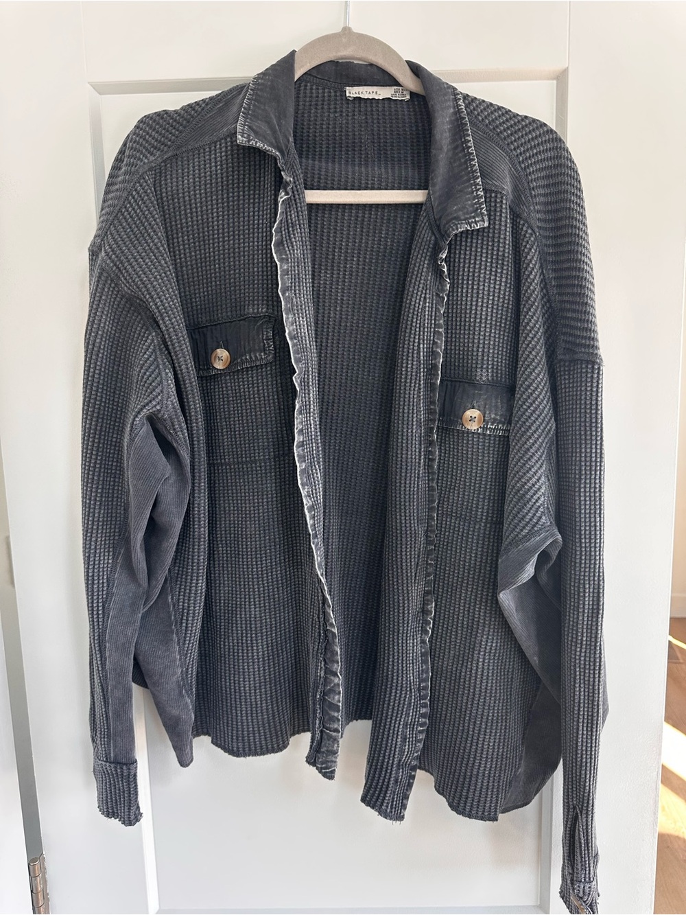 Black Tape Waffle Cardigan